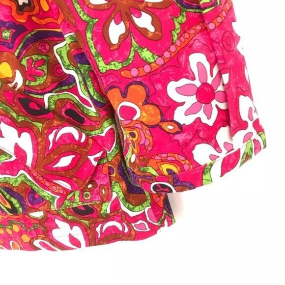 Etcetera Size 8 Multicolor Paisley Floral Swing Blazer Jacket 3/4 Sleeve Cotton - Picture 5 of 8